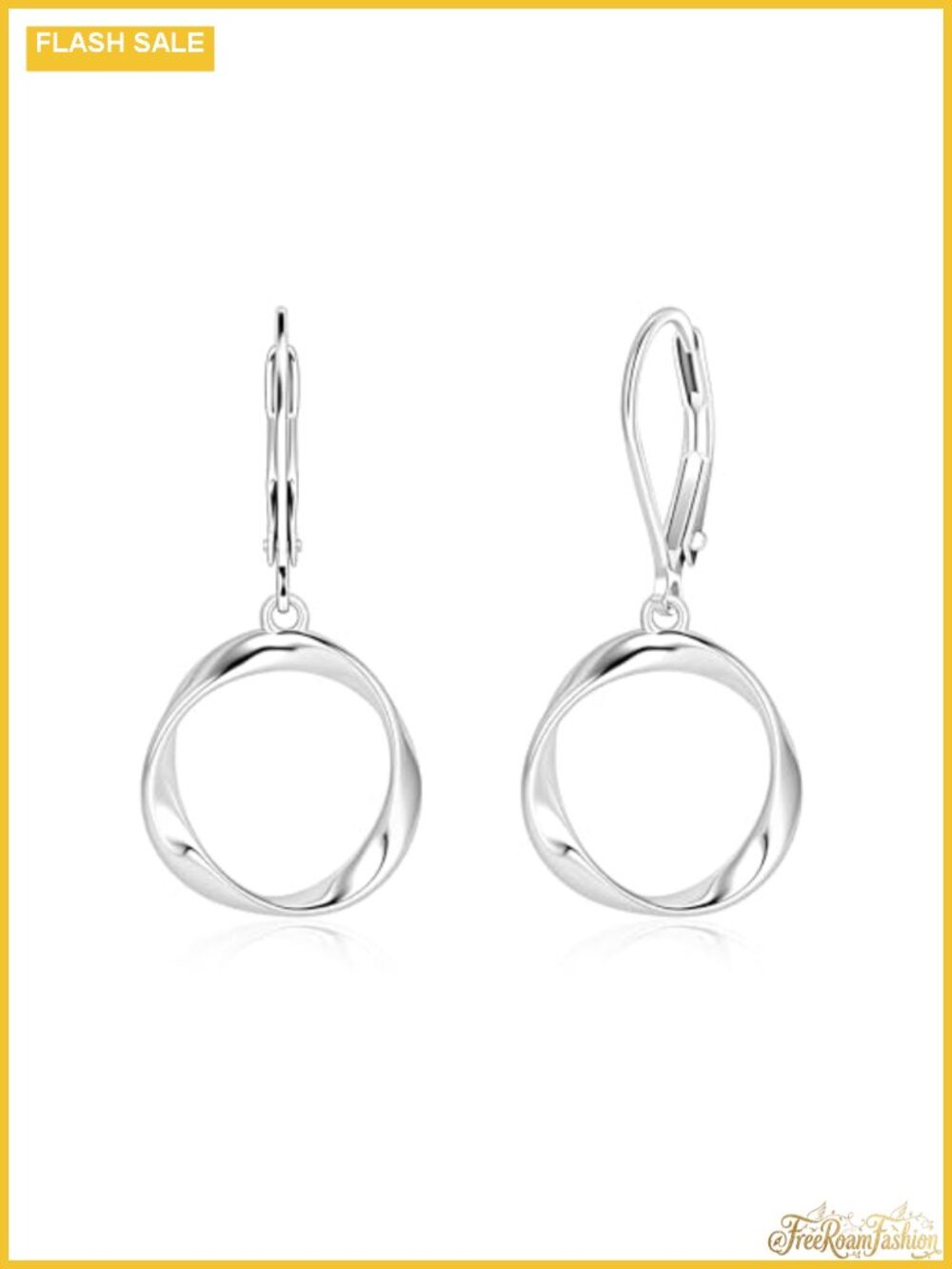 Silver Plated Brass Twist Dangle Earrings Lever Back Hypoallergenic